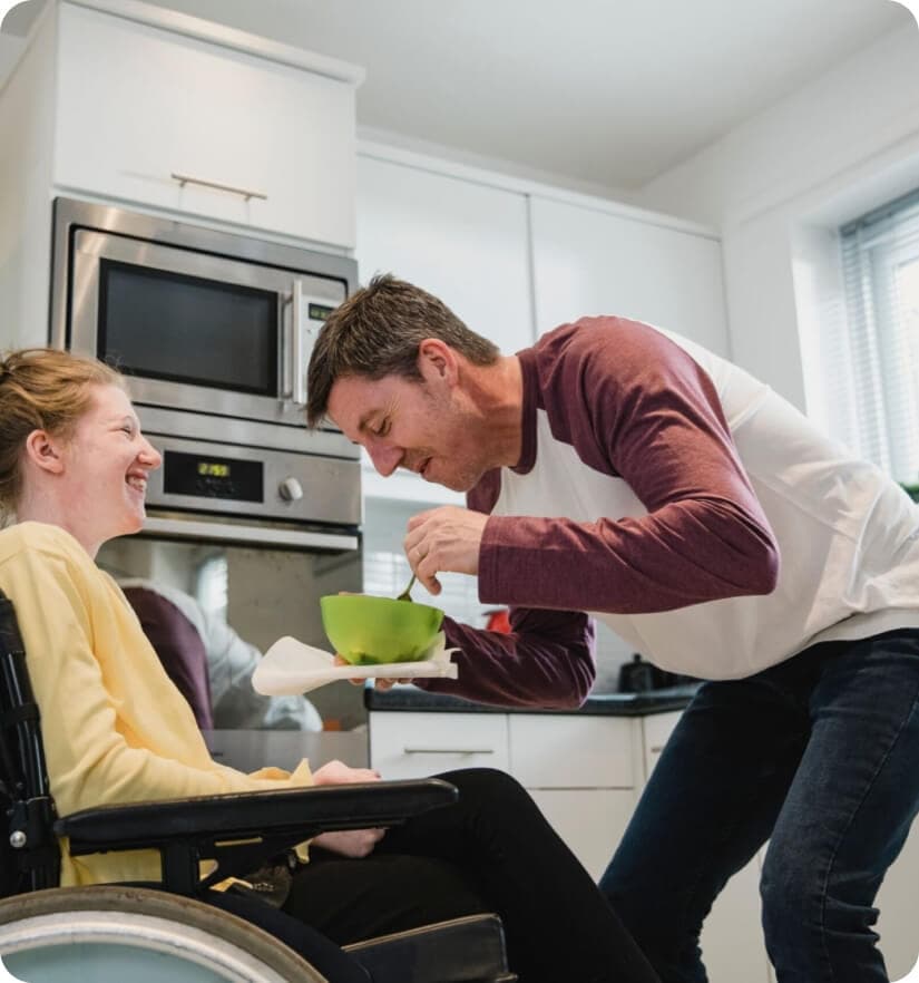 Edson providing disability support to a participant